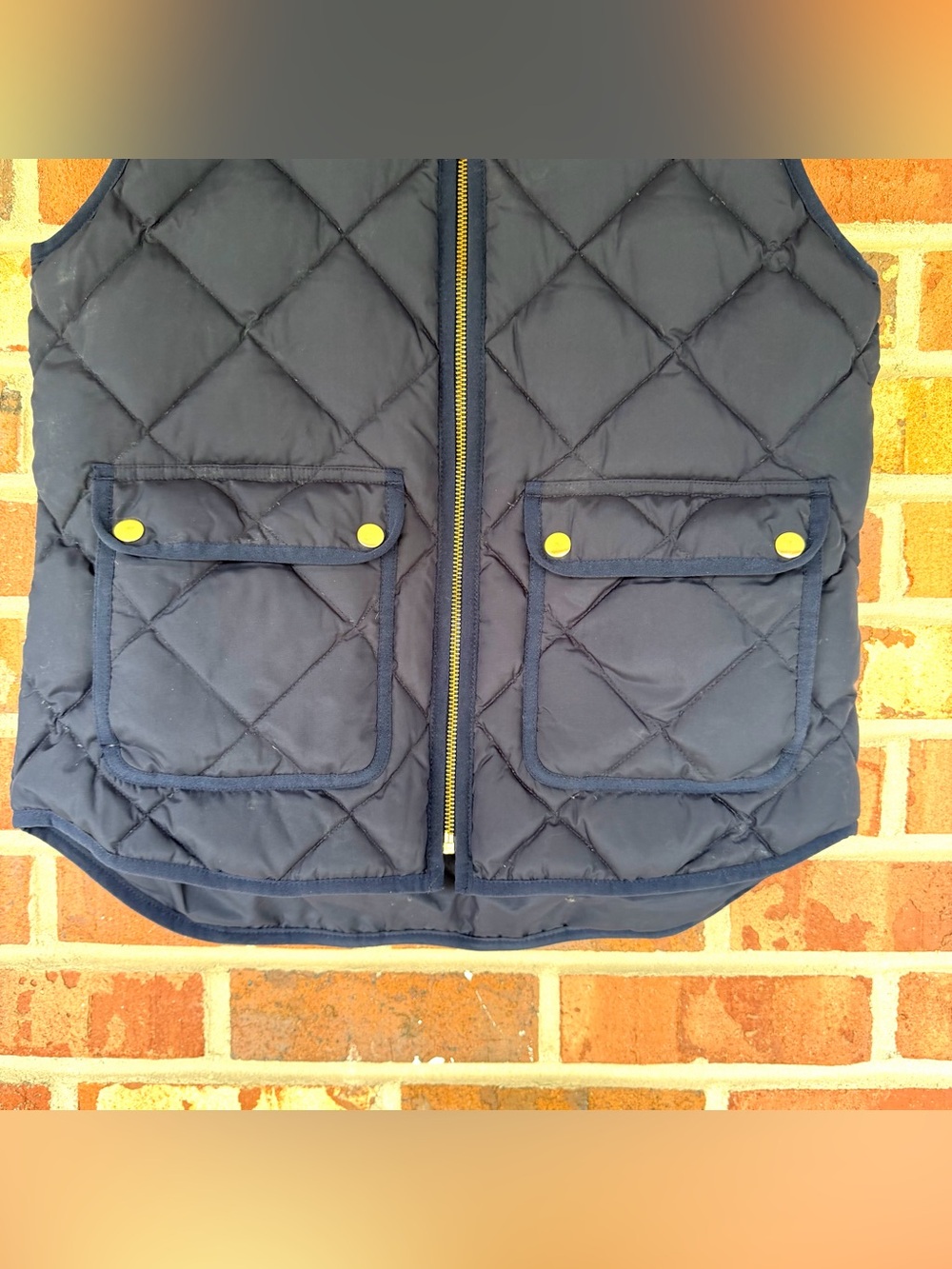 J. Crew Excursion Diamond Quilted Gold Hardware Vest Size Small - Picture 3 of 7